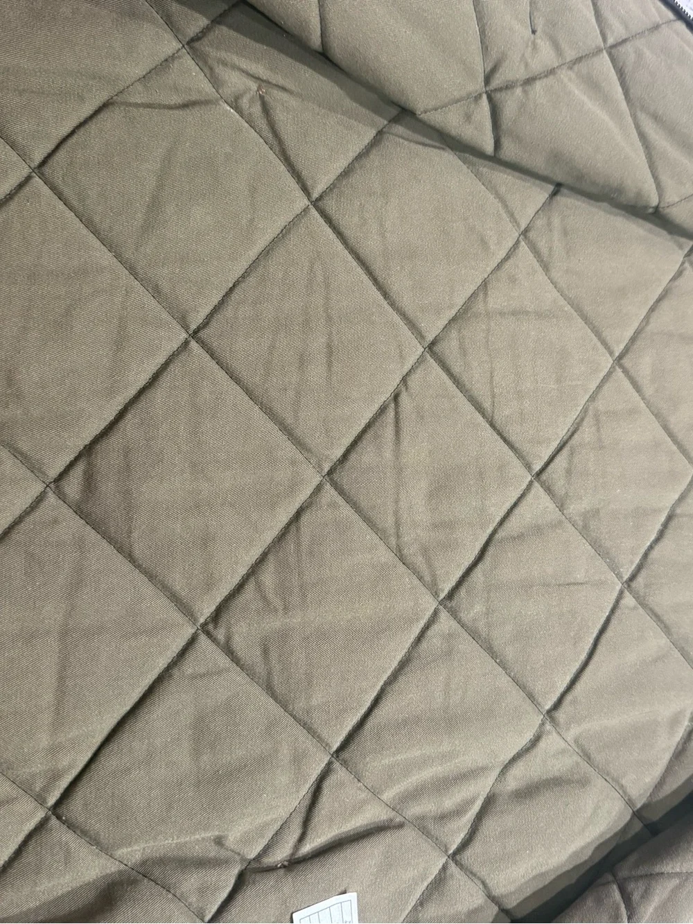 J. Crew Factory Black Quilted Vest with Olive Reversible Lining